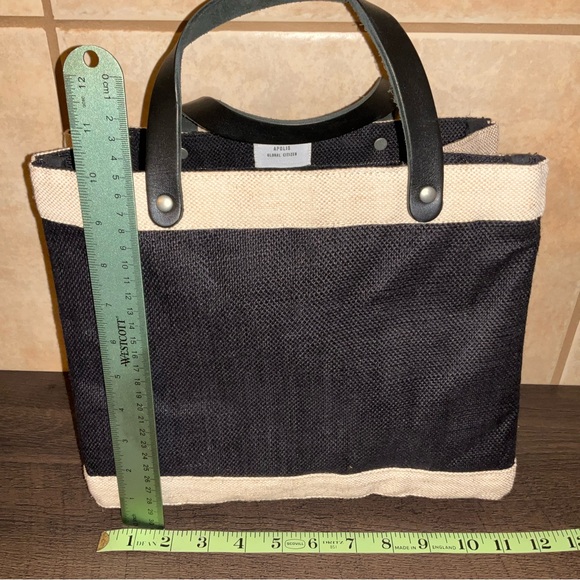 Apolis Global Citizen Lunch Bag Canvas Black & Tan NEW Market Bag - Picture 2 of 5